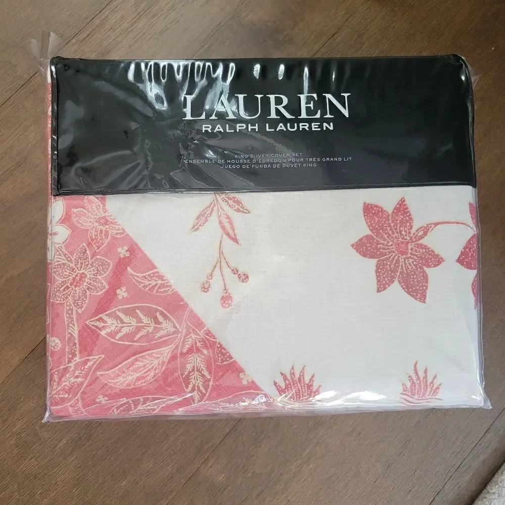 Lauren Ralph Lauren Isla Floral Luxury King 3 pc. Duvet Cover Set $385 New